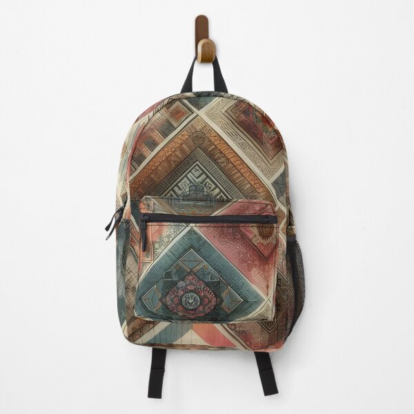 Item preview, Vintage geometric shapes with boho textures and vibrant colors designed and sold by BlackCatspet1.