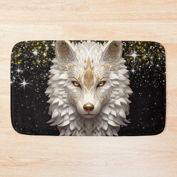 Item preview, Majestic White Wolf with Golden Accents designed and sold by Sillytoe.