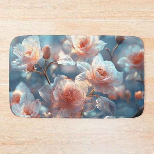 Item preview, Texture flowers 3d effect, blue and peach fuzz designed and sold by Fantasyplus.