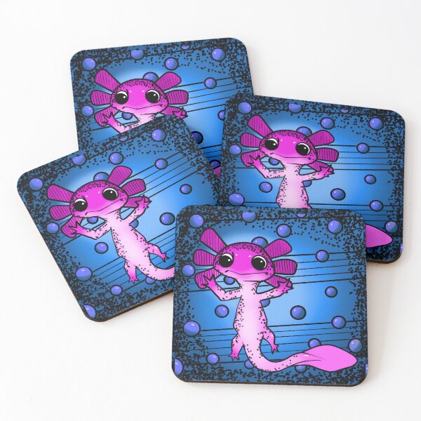 Item preview, Pink Axolotl Blue Bubbles Exasperated expression  designed and sold by ZEESDESIGN.