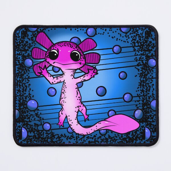 Item preview, Pink Axolotl Blue Bubbles Exasperated expression designed and sold by ZEESDESIGN.