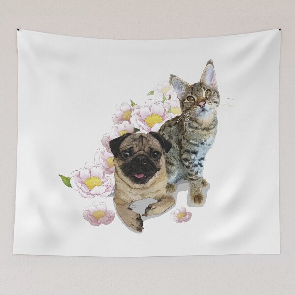 Item preview, cat and pug designed and sold by obscurite.