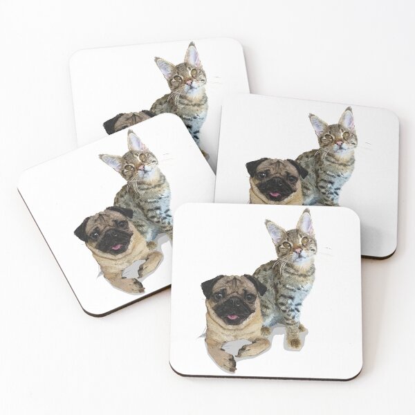 Item preview, pug and cat designed and sold by obscurite.