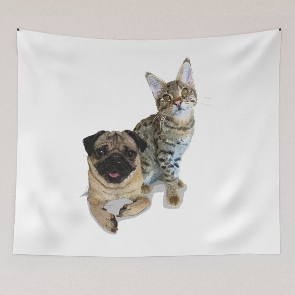 Item preview, pug and cat designed and sold by obscurite.