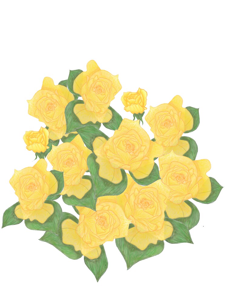 Camiseta para niños «Dibujo digital de ramo de rosas amarillas» de  DeLislesRT | Redbubble
