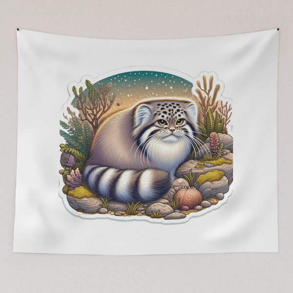 Item preview, Whimsical Pallas's Cat in Rocky Habitat designed and sold by TeeSocio.