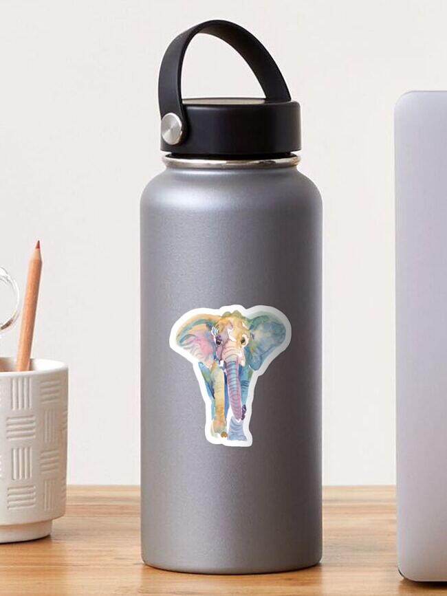 Thumbnail 1 of 3, Sticker, Watercolor Elephant designed and sold by janachesnut.