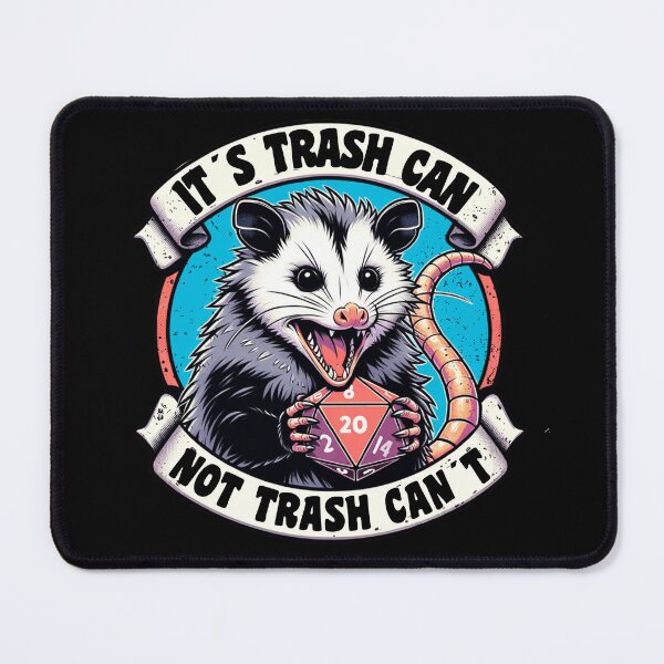 Item preview, DND Opossum D20 dice: Funny Trash animal RPG quote: It´s trash can, not trash can´t ! designed and sold by DungeonAtelier.