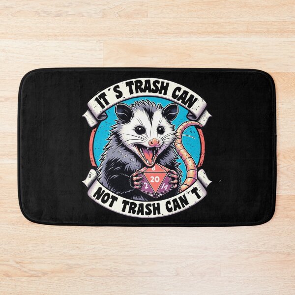 Item preview, DND Opossum D20 dice: Funny Trash animal RPG quote: It´s trash can, not trash can´t ! designed and sold by DungeonAtelier.
