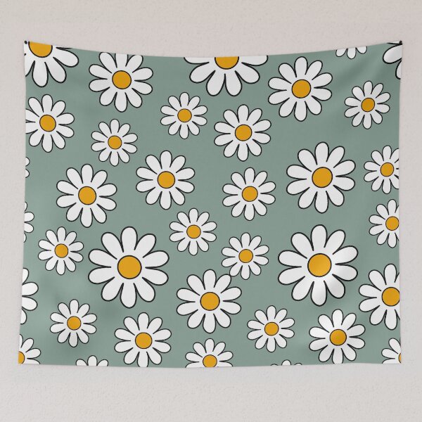 Item preview, White Daisy on Teal Pattern designed and sold by MyTutina.