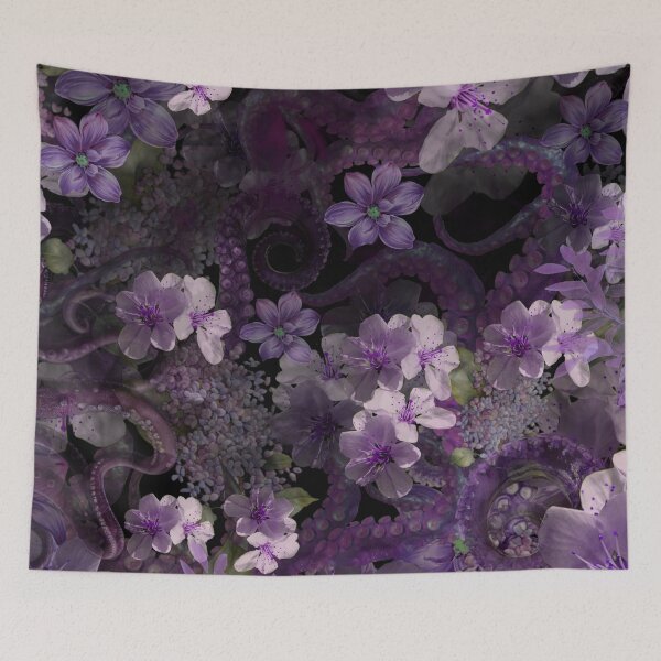 Item preview, Purple Floral Octopus  designed and sold by Asmaa Abdul-Azim.