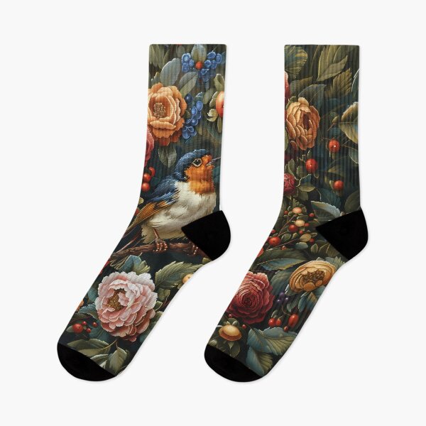 Aperçu de l'œuvre Design floral avec des oiseaux créée et vendue par Print2Harbor.