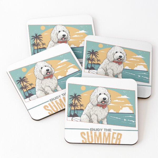 Item preview, Funny Vacation Summer Holidays White Dog Komondor Enjoy the Summer  designed and sold by GoodyPaws.