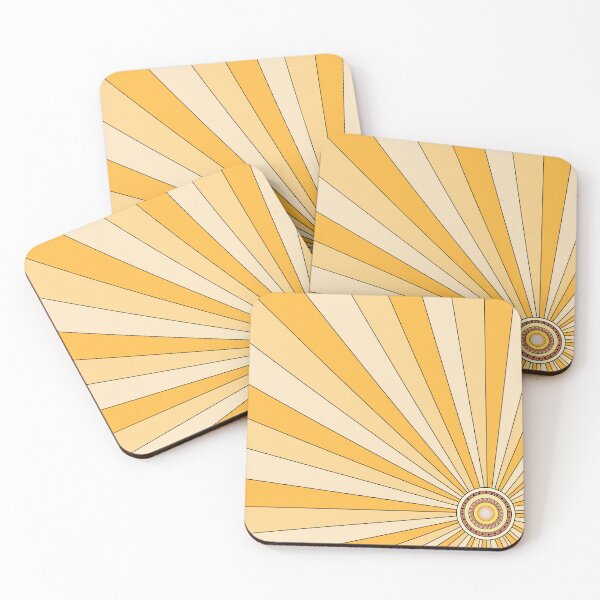 Item preview, Retro sun rays in shades of yellow designed and sold by coloryourwings.