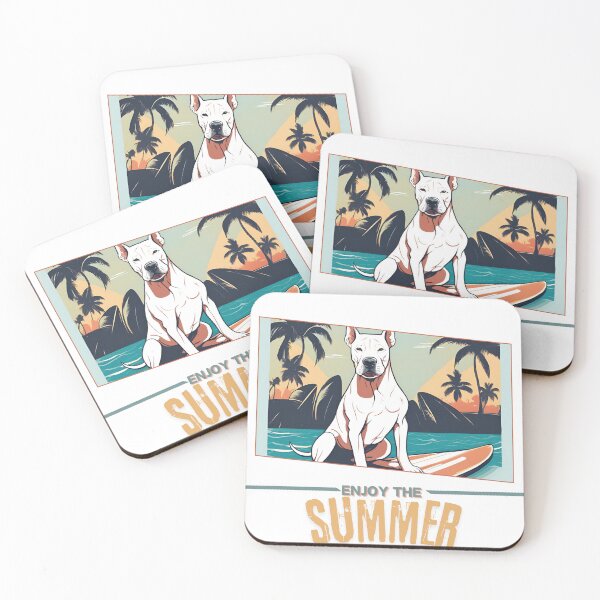 Aperçu de l'œuvre Vacances amusantes Vacances d'été Dogo Argentino Profitez de l'été créée et vendue par GoodyPaws.