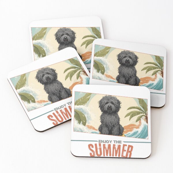 Item preview, Funny Vacation Summer Holidays Black Dog Puli  Enjoy the Summer  designed and sold by GoodyPaws.