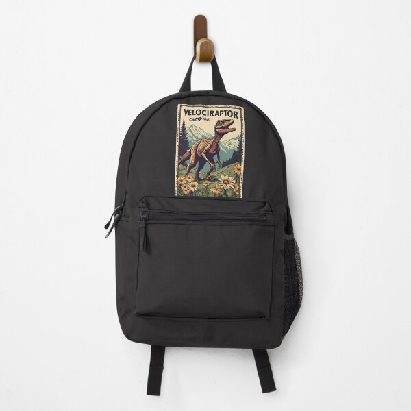 Item preview, Vintage Velociraptor Camping Dinosaur in Jurassic Period designed and sold by FociCreate.