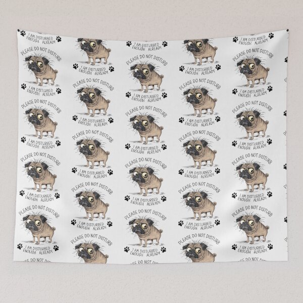 Item preview, Modern  watercolor  cute angry pug dog designed and sold by Sameena Fatima.