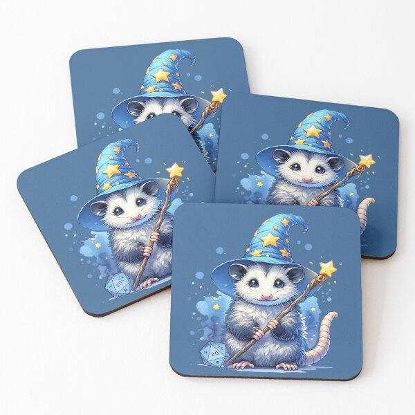 Item preview, Opossum wizard: Cute Dnd Opossum Wizard class, dnd nursery, dnd baby designed and sold by DungeonAtelier.