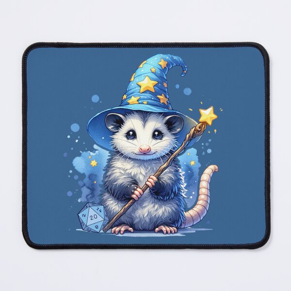 Item preview, Opossum wizard: Cute Dnd Opossum Wizard class, dnd nursery, dnd baby designed and sold by DungeonAtelier.