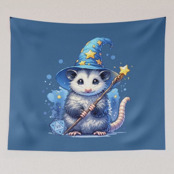 Item preview, Opossum wizard: Cute Dnd Opossum Wizard class, dnd nursery, dnd baby designed and sold by DungeonAtelier.