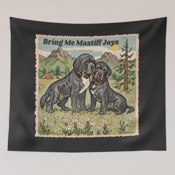 Item preview, Vintage Neopolitan Mastiff Bring Me Mastiff Joys Funny Black Dog Quote designed and sold by FociCreate.