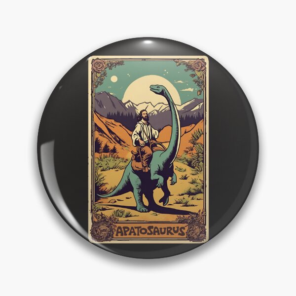 Item preview, Retro Funniest Jesus Riding Dinosaur Apatosaurus Christian in Jurassic Period designed and sold by FociCreate.