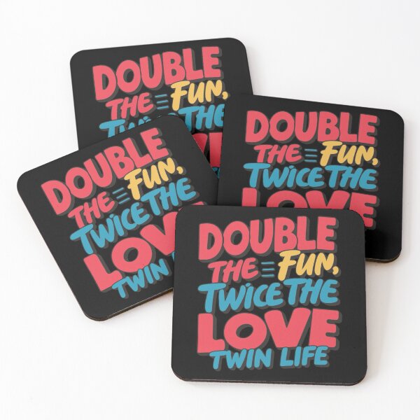 Item preview, Double the Fun Twice the Love Twin Life Matching Twin Family designed and sold by BunBuntheDog-.