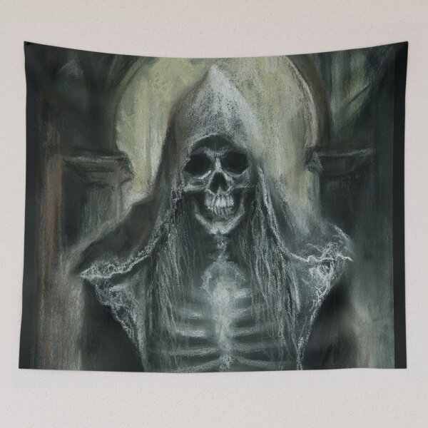 Item preview, Creepy Cute Black Skeleton Gothic Drawing designed and sold by Dariia Zhyrova.