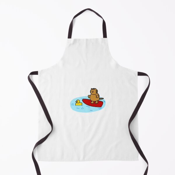 Item preview, a Cat and a Duck riding a surfboard designed and sold by superbaechoo.