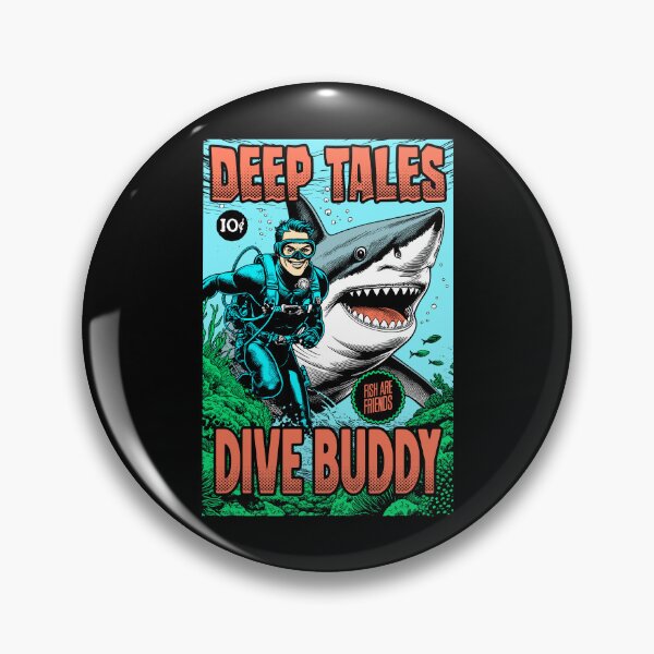 Item preview, Funny Diver Deep Tales Shark Dive Buddy Scuba Diving Comic designed and sold by GrandeDuc.