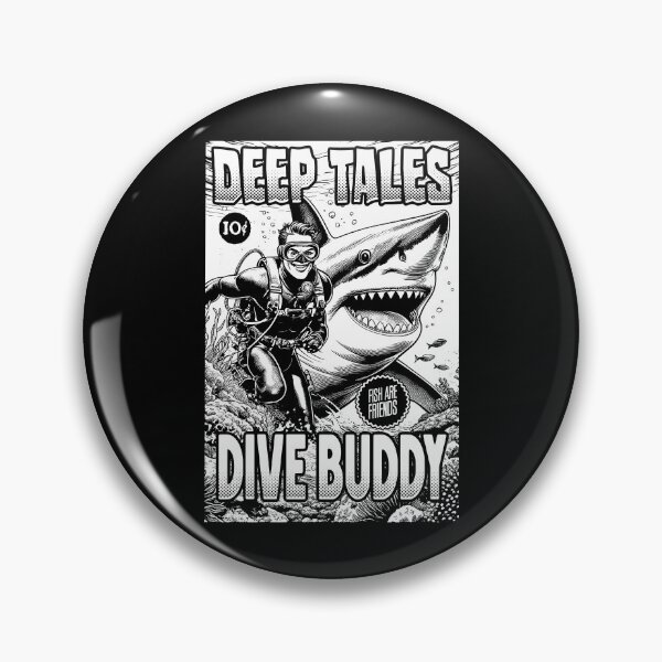 Item preview, Funny Diver Deep Tales Shark Dive Buddy Scuba Diving Comic designed and sold by GrandeDuc.