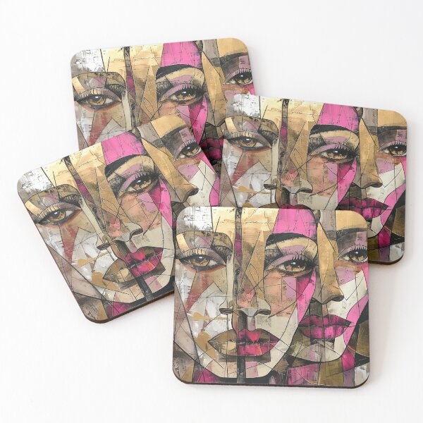 Item preview, Two Faces of Africa: Pink and Beige Abstract Ethnic Art designed and sold by MugsNstuff Live Love Create!.