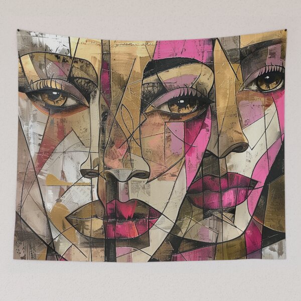 Item preview, Two Faces of Africa: Pink and Beige Abstract Ethnic Art designed and sold by MugsNstuff Live Love Create!.