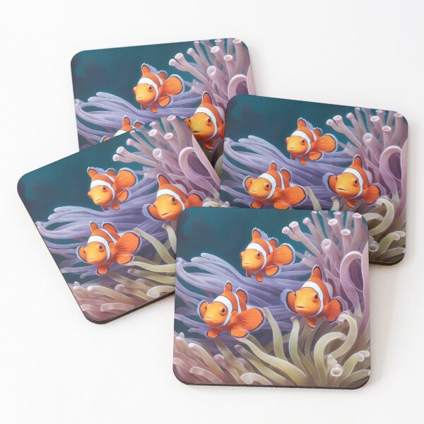 Item preview, Several clownfishes among anemones. Underwater artwork. Color sketch style  designed and sold by Andrey-Myagkov.