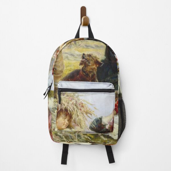 Item preview, Vintage painting Children playing in hay designed and sold by Vintage Designs +.