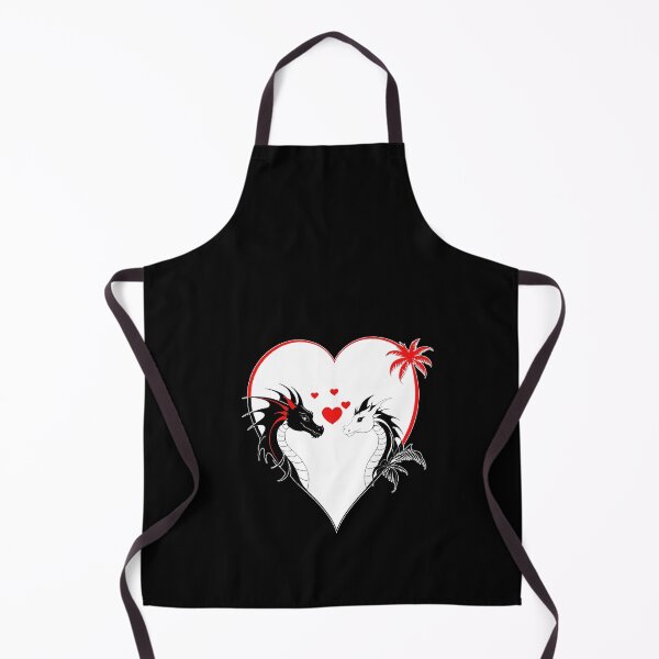 Item preview, Dragons in Love in Black and White with Red in Heart Shape designed and sold by Beachy.