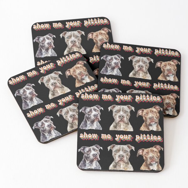 Item preview, show me your pitties - with 3 pittie faces designed and sold by EmeraldeaArt.