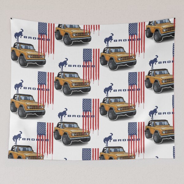 Item preview, BRONCO CAR AND SYMBOL WITH AMERICAN FLAG designed and sold by DomGDesign.
