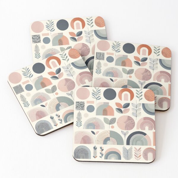 Item preview, Modern minimalist shapes with hippy-inspired pastel watercolor designed and sold by BlackCatspet1.