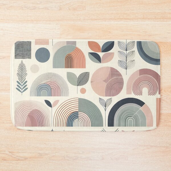 Item preview, Modern minimalist shapes with hippy-inspired pastel watercolor designed and sold by BlackCatspet1.