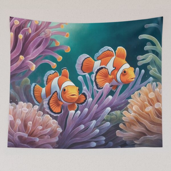 Item preview, Several clownfishes among anemones. Underwater artwork. Color sketch style  ЦЕНТР designed and sold by Andrey-Myagkov.