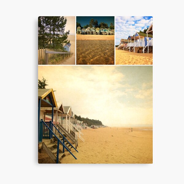 Item preview, Wells-next-the-sea beach huts, North Norfolk coast photo print grid. designed and sold by MyriadLifePhoto.
