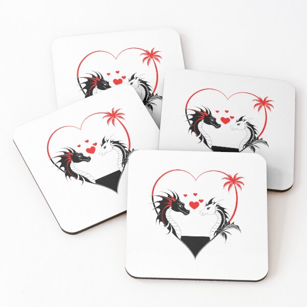 Item preview, Black and White Dragons in Love - With Red - at the Beach designed and sold by Beachy.