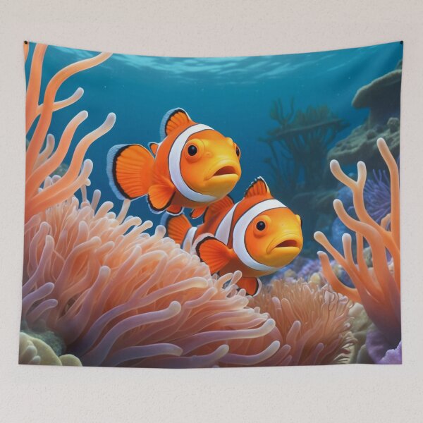 Item preview, Clownfishes among anemones. Underwater artwork. Color sketch style  designed and sold by Andrey-Myagkov.