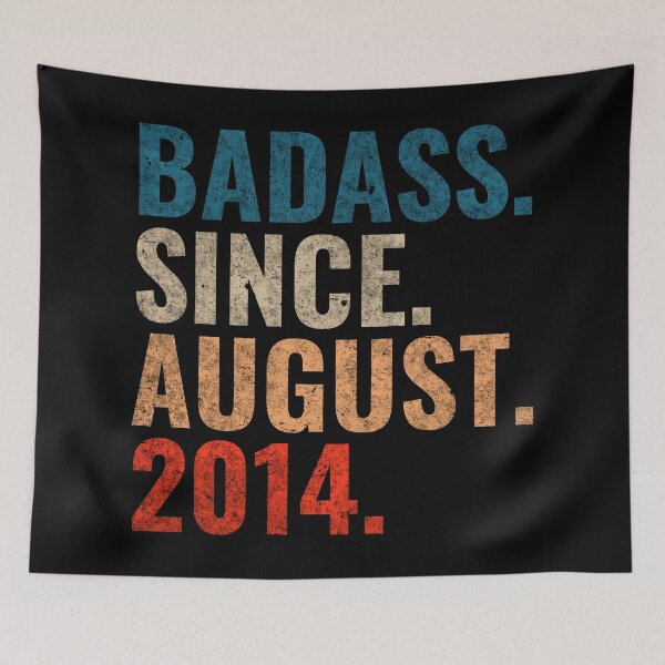 Item preview, Badass since August 2014 Vintage 2014 August birthday gift designed and sold by Teelogic.
