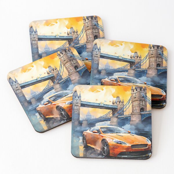 Item preview, London Bridge Sunset Orange Aston Martin DB9  designed and sold by RevUpDesign.