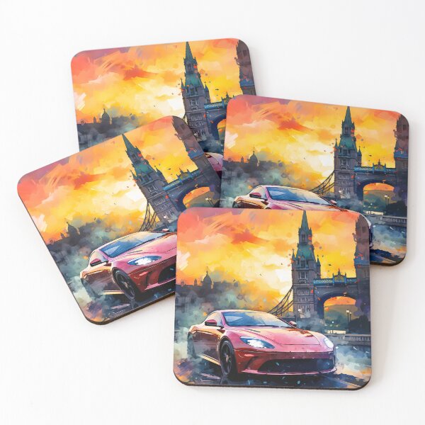 Item preview, Red Aston Martin DB11 London Bridge Sunset designed and sold by RevUpDesign.