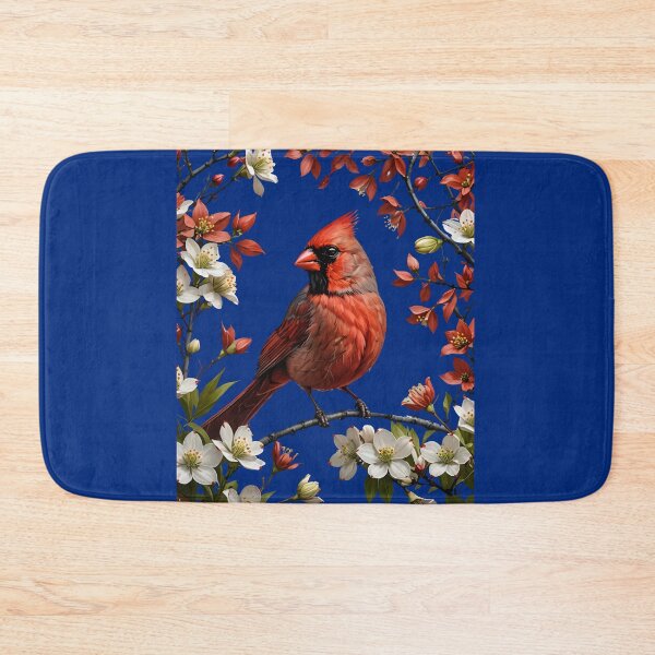 Item preview, A Red Cardinal Bird Surrounded by Cornus florida Flowers designed and sold by taiche.