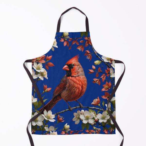 Item preview, A Red Cardinal Bird Surrounded by Cornus florida Flowers designed and sold by taiche.